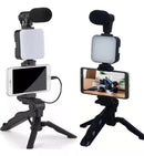 Tripé Suporte De Celular Bastão de Selfie Kit Gravação Led