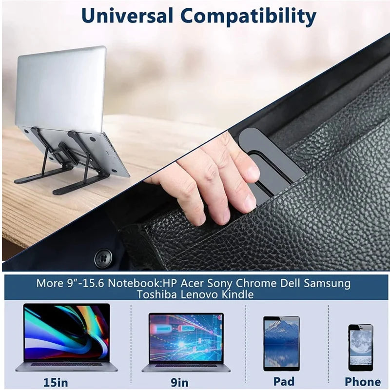 Brazil Universal Laptop Holder Computer Stand Adjustable Angle Computer Stand, Stable, Portable and Foldable